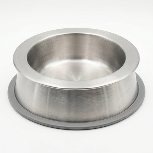 Polyshe Wide-Rim Stainless Steel Pet Bowl